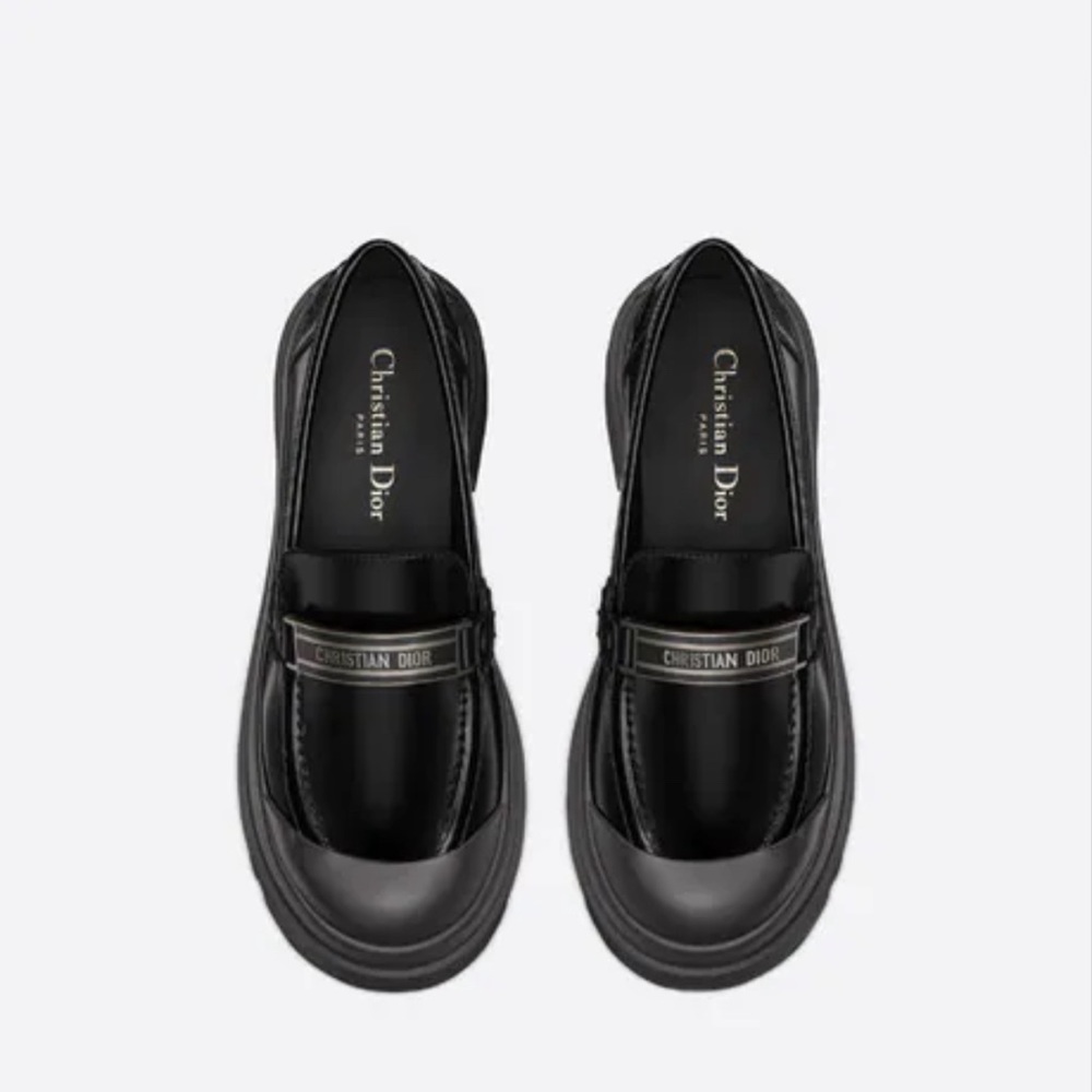 Authentic Christian Dior Code Black Leather Loafer Size 38 - Picture 10 of 14
